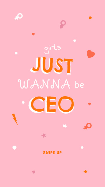 Ontwerpsjabloon van Instagram Story van Girl Power Inspirational Phrase