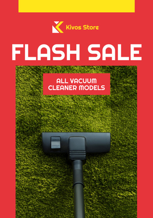 Template di design Flash Sale Vacuum Cleaner on Carpet Flyer A5