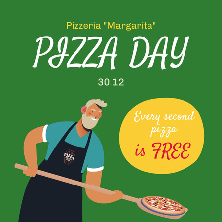 Promotional Offer Free Pizza Instagram Design Template