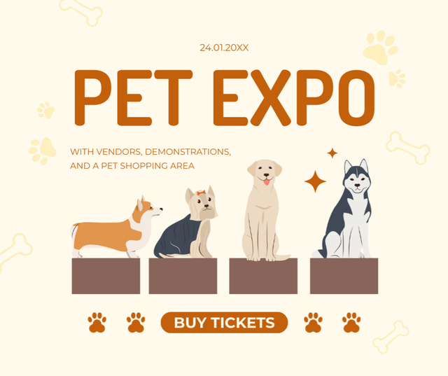 Designvorlage Pet Expo and Dog Contest für Facebook