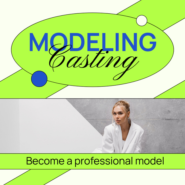 Model Casting for Professional Models Instagram AD Tasarım Şablonu