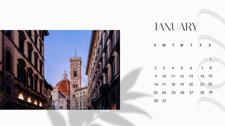 Italy famous sightseeing spots Calendar tervezősablon