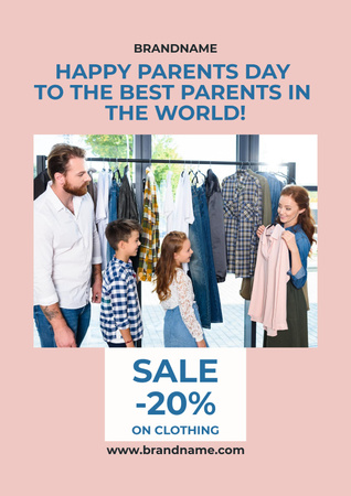 Platilla de diseño Parent's Day Clothing Sale Poster