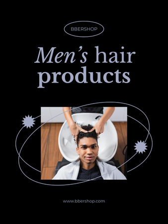 Men's Hair Products Ad Poster US Design Template