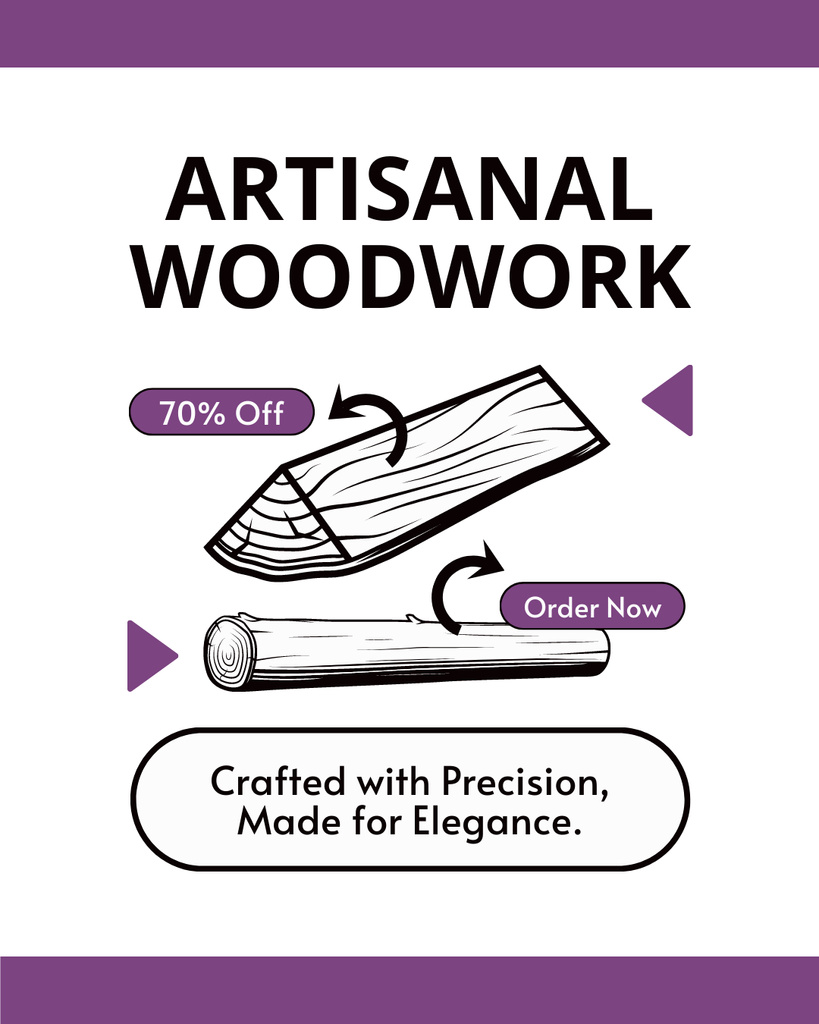 Modèle de visuel Discount Offer on Woodwork Services - Instagram Post Vertical
