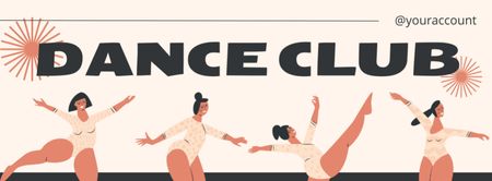 踊る女性たちとのダンスクラブへの招待状 Facebook coverデザインテンプレート