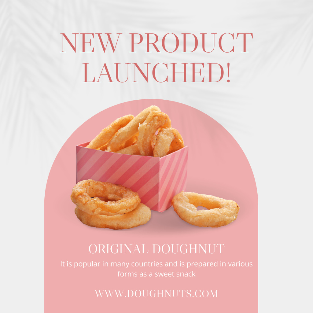 New Product Sale Offer with Original Doughnut Instagram tervezősablon