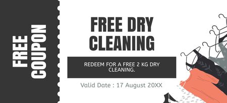 Offer of Free Dry Cleaning Services Coupon 3.75x8.25in Design Template
