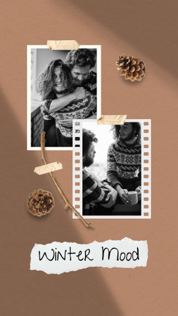 Romantic Love Story with Cute Couple Instagram Video Story Design Template