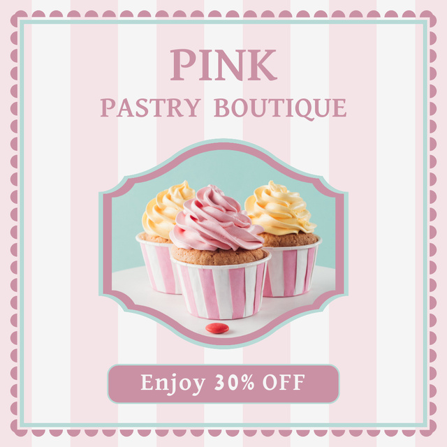 Trendy Boutique of Pastry Instagram AD Design Template