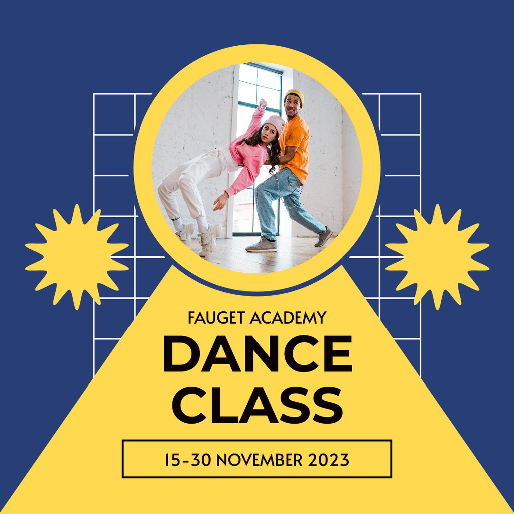Dance Academy Ad with People dancing in Studio Instagram Šablona návrhu