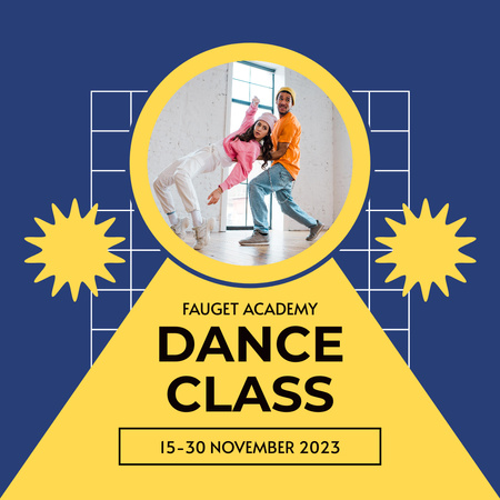 Anúncio da Academia de Dança com Pessoas dançando no Estúdio Instagram Modelo de Design