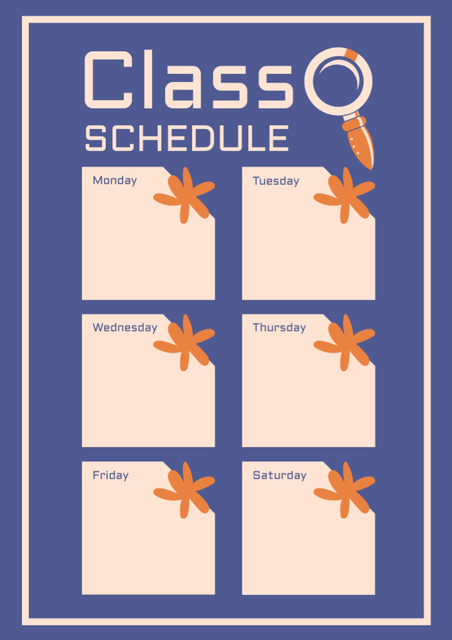 Weekly School Plan on Blue Schedule Planner Design Template