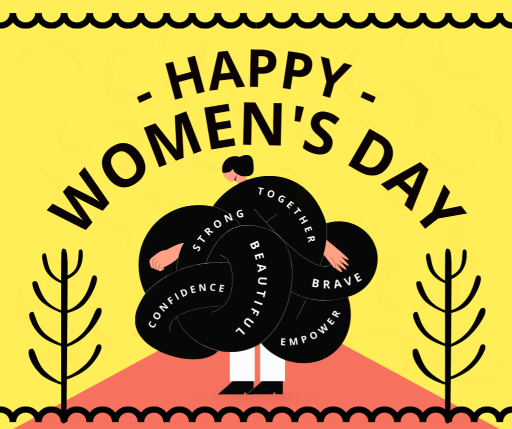 Creative Illustration of Woman on Women's Day Facebook Design Template