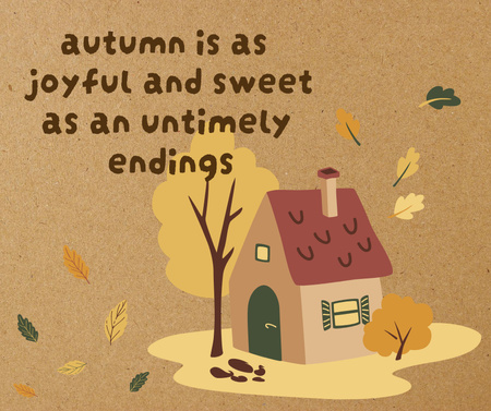 Inspirational Phrase about Autumn Facebook Tasarım Şablonu