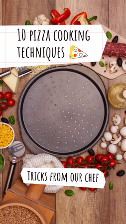 Designvorlage Herzhafte Pizza und Kochtechniken vom Chefkoch für TikTok Video