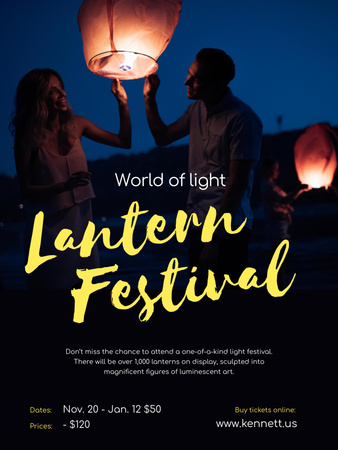Lantern Festival Announcement Poster 36x48in Tasarım Şablonu