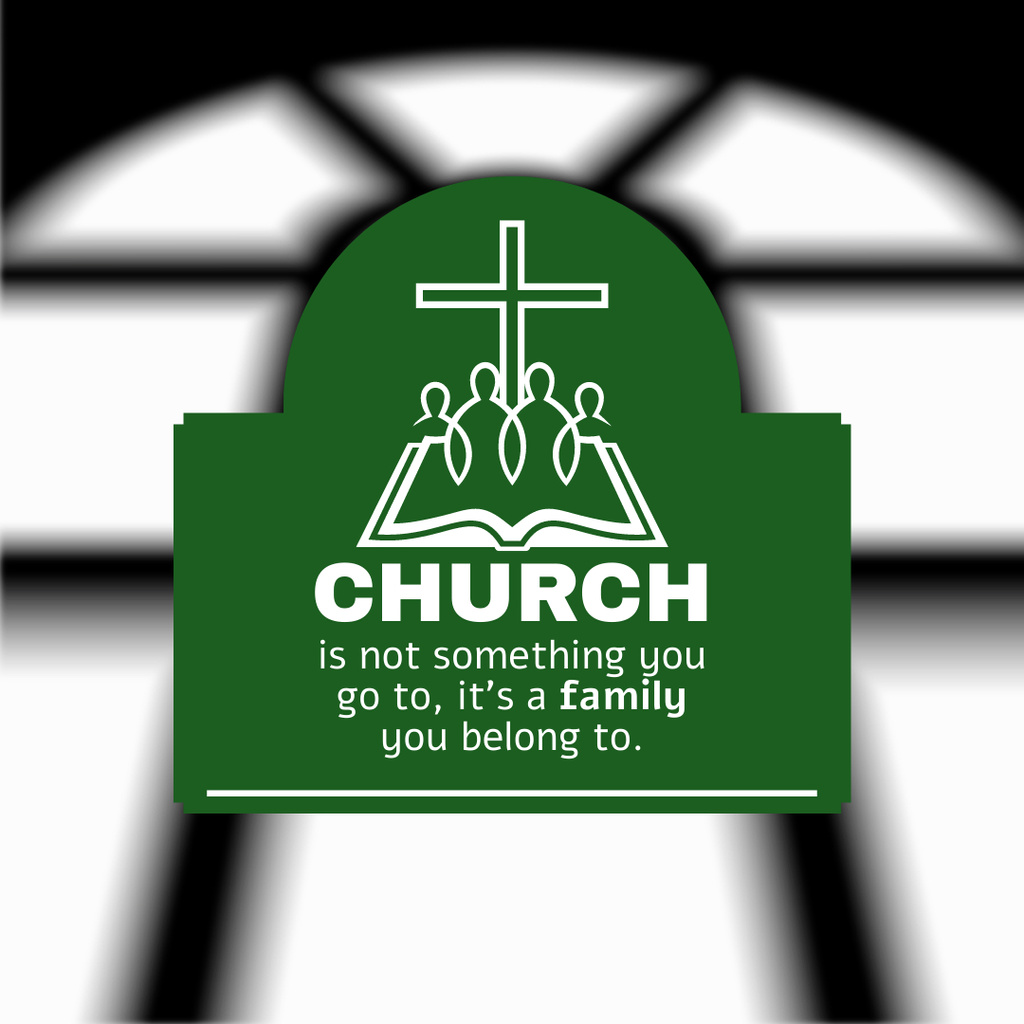 Plantilla de diseño de Phrase about Church with Cross and Bible Instagram 
