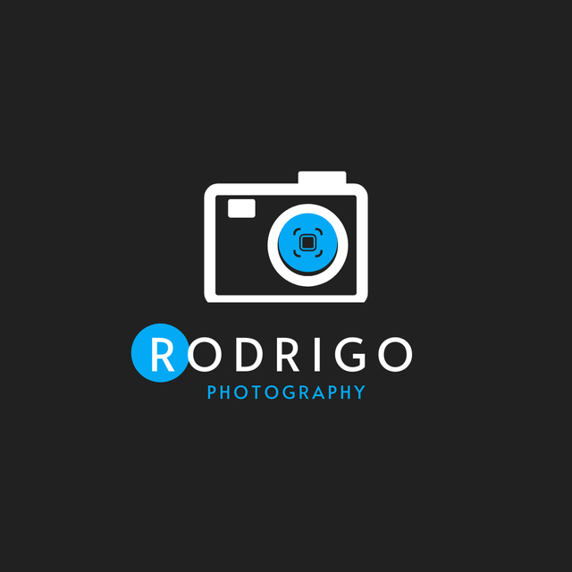 Photography Service Emblem with Camera Pictogram Logo 1080x1080pxデザインテンプレート