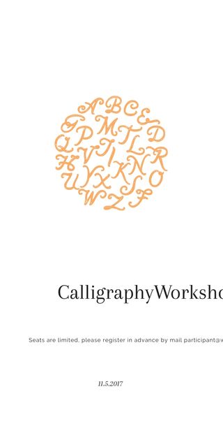 Calligraphy Workshop Announcement Letters on White Graphic Design Template