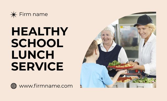 Healthy School Lunch Delivery Services Business Card 91x55mm Design Template