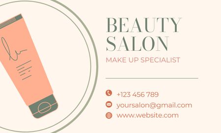 Plantilla de diseño de Makeup Artist Offer with Cosmetic Products Business Card 91x55mm 