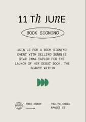 Writer Book Signing Announcement