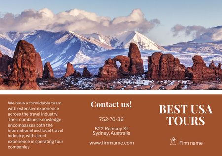 Template di design Travel Tour in USA Brochure