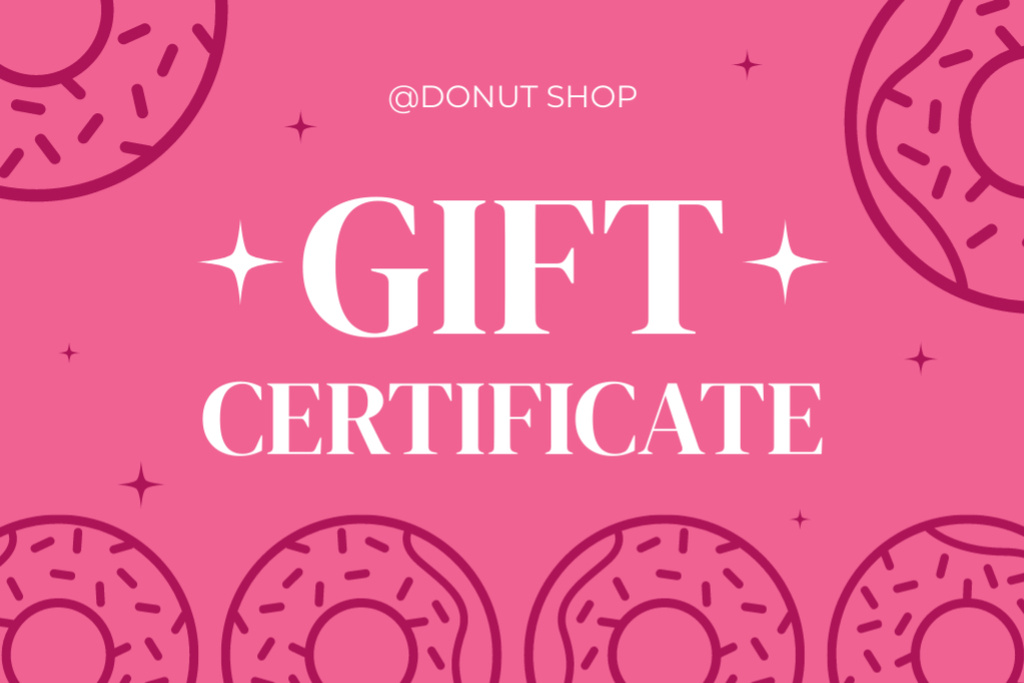 Special Offer from Tasty Donuts Shop Gift Certificate Design Template
