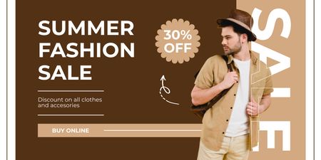 Platilla de diseño Summer Fashion Sale for Men Twitter