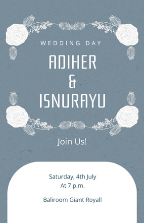Wedding day in Baliroom Giant Royall Invitation 5.5x8.5in Design Template