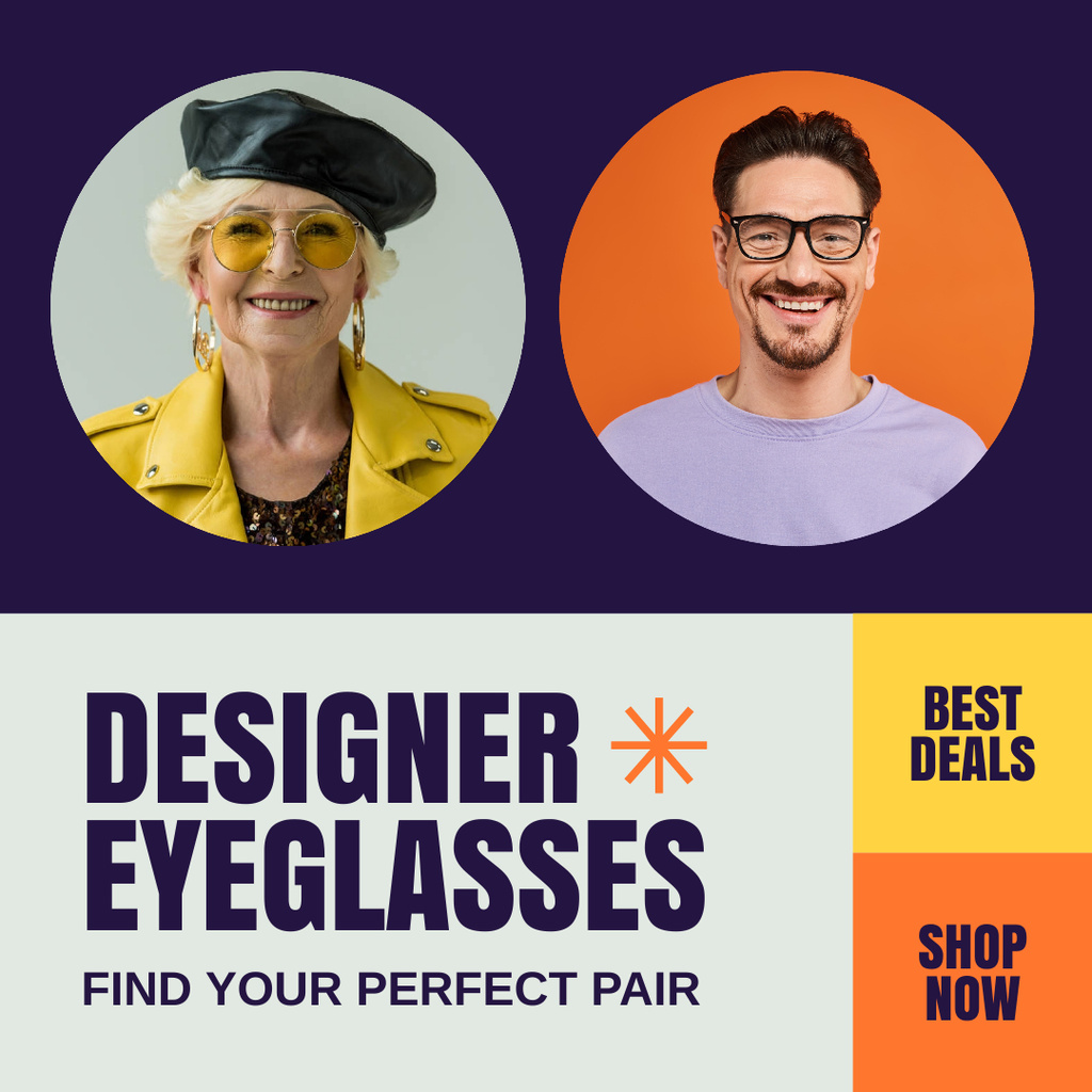 Designvorlage Best Deal on Eyewear Accessories für Instagram AD