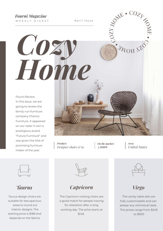 Weekly Digest of Cozy Home Newsletter Πρότυπο σχεδίασης