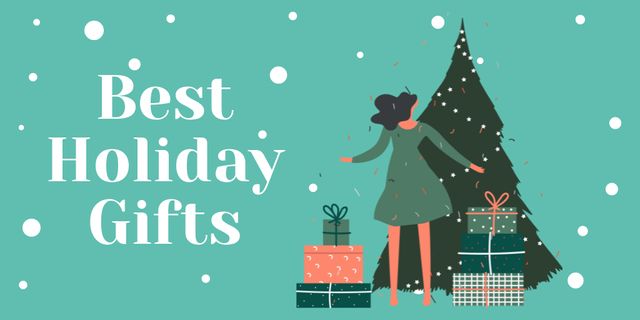 Modèle de visuel Gifts under Festive Christmas Tree - Twitter