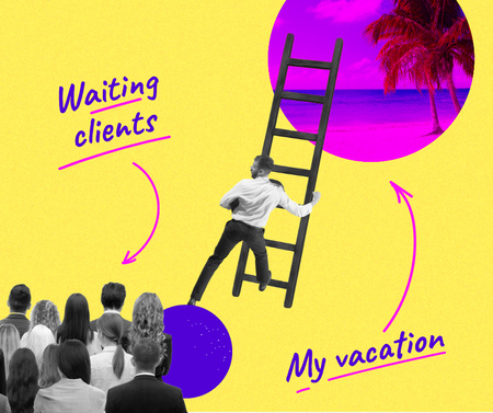Modèle de visuel Funny Joke about Work and Vacation - Facebook