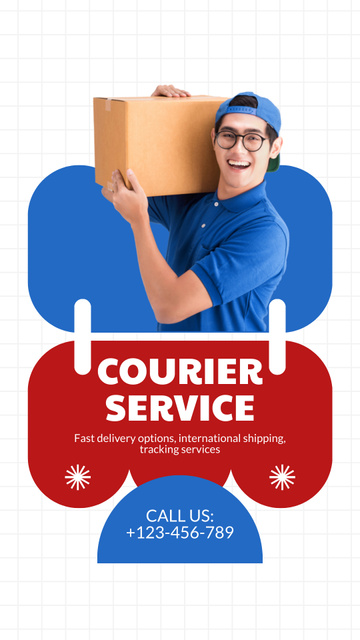 Popular Courier Services Instagram Video Story Design Template