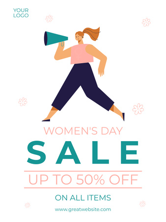 Sale on Women's Day Poster US Design Template