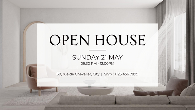Banner With Open House For Sale Title 1680x945px Modelo de Design