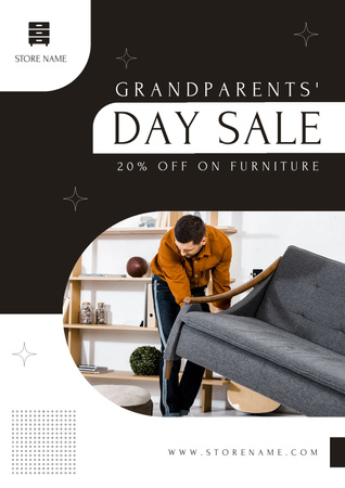 Plantilla de diseño de Discount on Furniture for Grandparents' Day Poster 