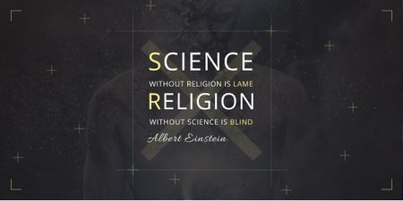Citation about science and religion Image Design Template
