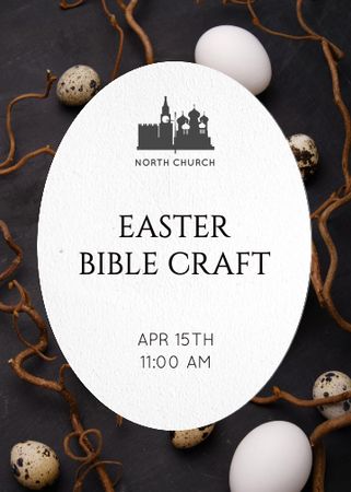 Easter Bible Craft Announcement Flayer Modelo de Design