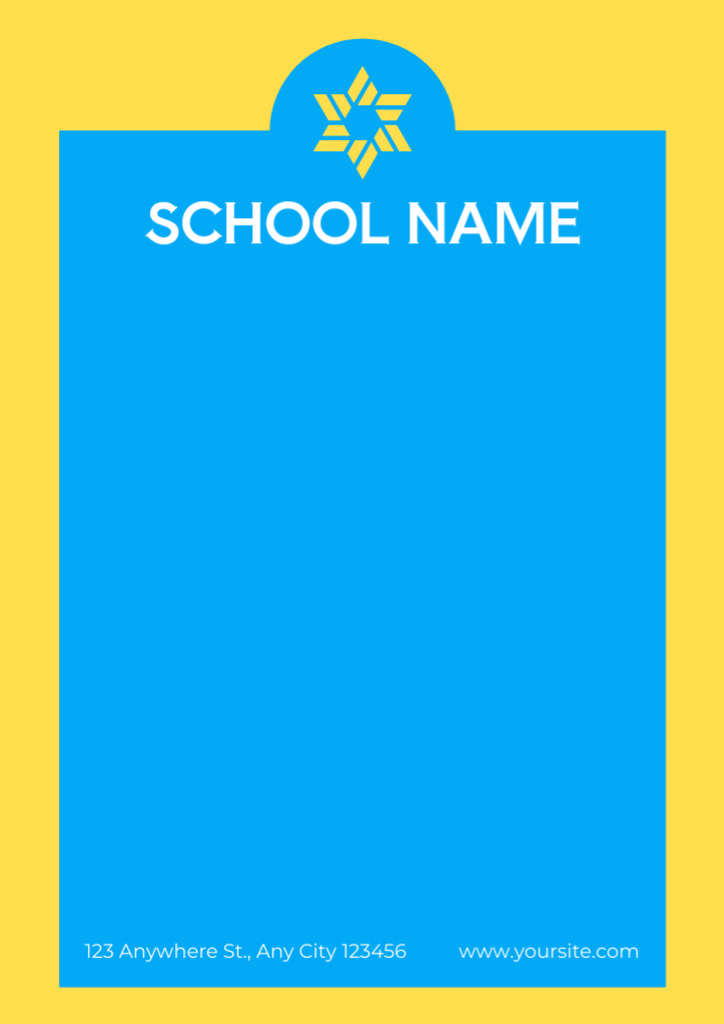Modèle de visuel School Planning Worksheet in Yellow and Blue - Schedule Planner