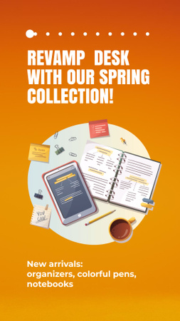 Sale of Spring Stationery Collection Instagram Video Story Design Template