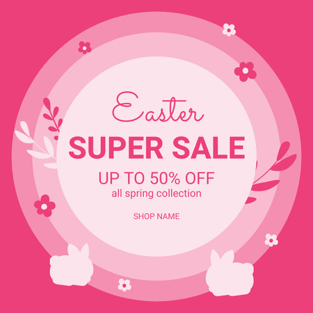 Illustration of Easter Super Sale Instagram Design Template