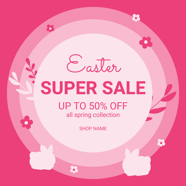 Ontwerpsjabloon van Instagram van Illustration of Easter Super Sale