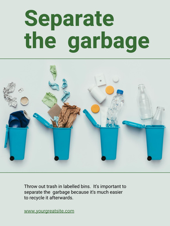 Eco Activity with Garbage Sorting Poster 36x48in Tasarım Şablonu