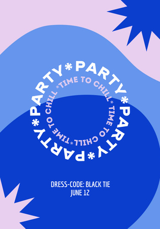 Party Announcement on Bright Pattern Poster 28x40in Design Template