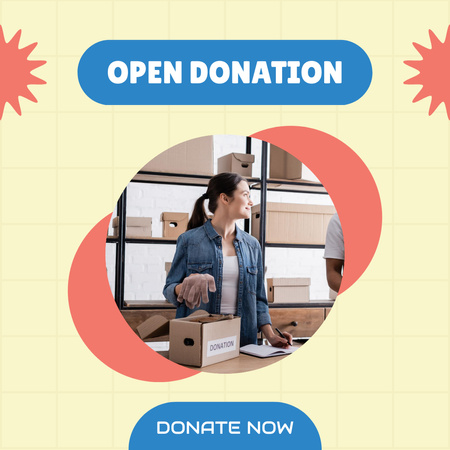 Donation Opening Announcement Instagram Design Template
