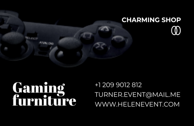 Game Furniture Store Ad with Joystick Business Card 85x55mmデザインテンプレート