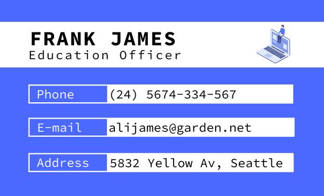Education Officer Service with Data of Education Officer Business Card 91x55mm Design Template